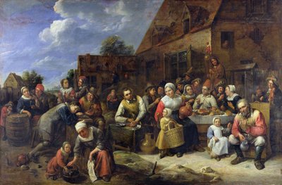 A Village Banquet by Gillis van Tilborgh the younger